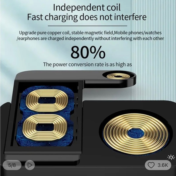 3 IN 1 WIRELESS CHARGER STAND: wireless charging station - Picture 4 of 5